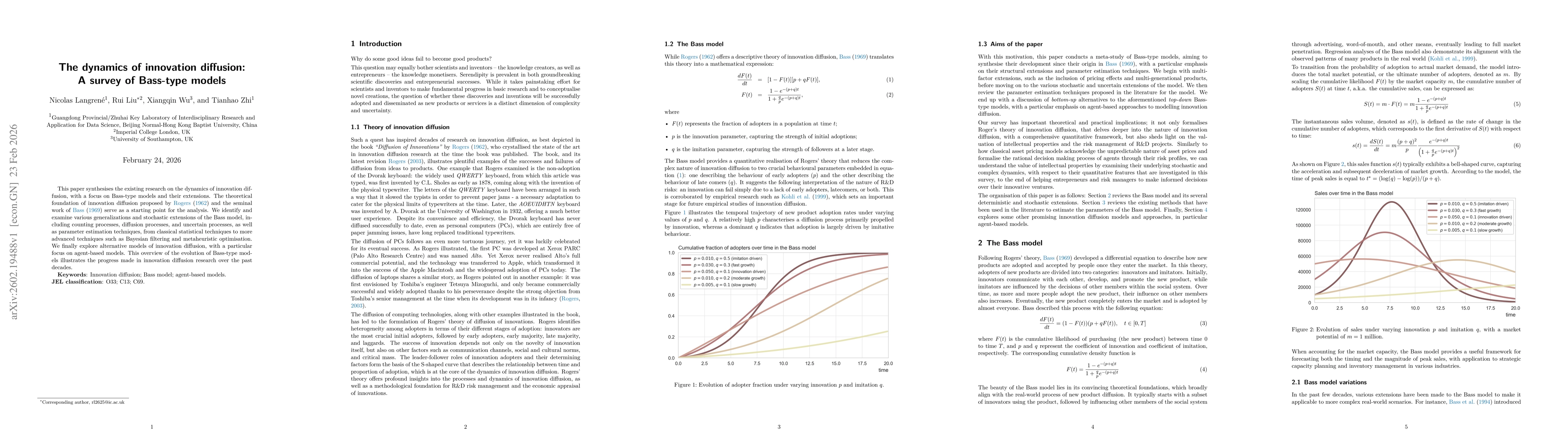 Thumbnail for The dynamics of innovation diffusion: A survey of Bass-type models