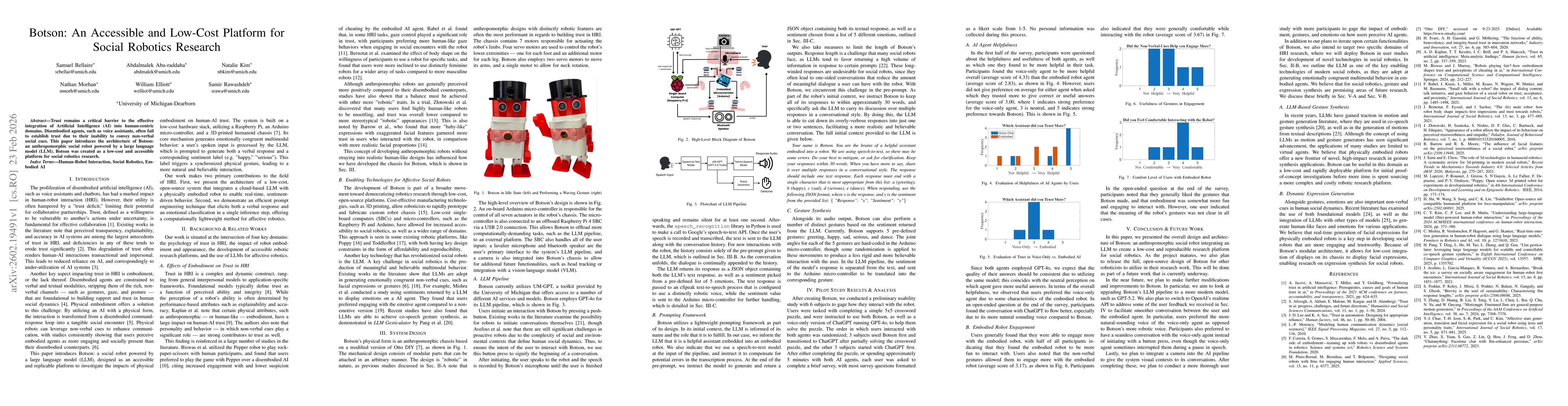 Thumbnail for Botson: An Accessible and Low-Cost Platform for Social Robotics Research