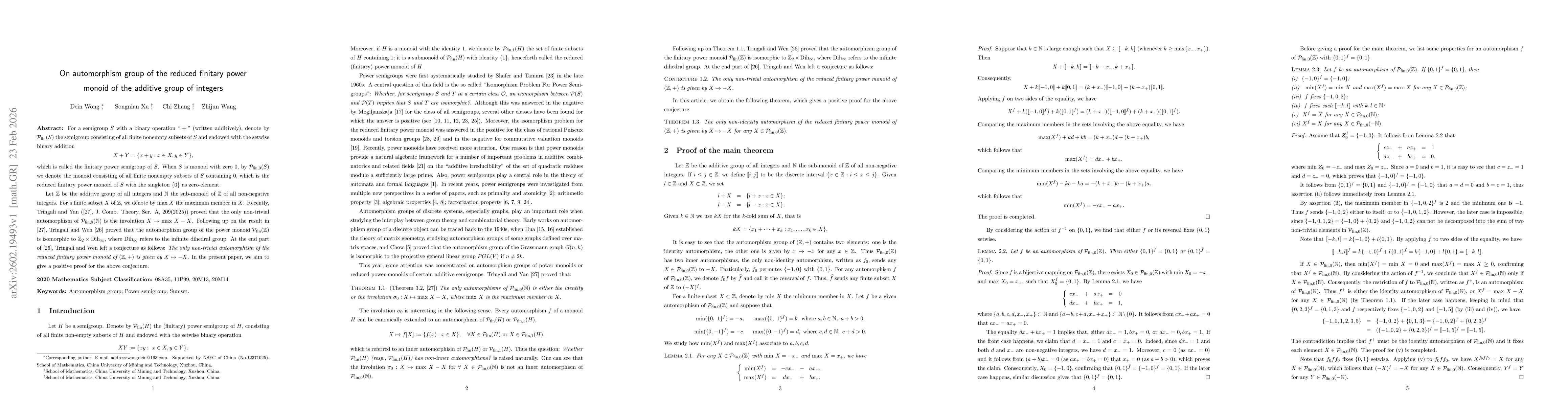 Thumbnail for On automorphism group of the reduced finitary power monoid of the additive group of integers