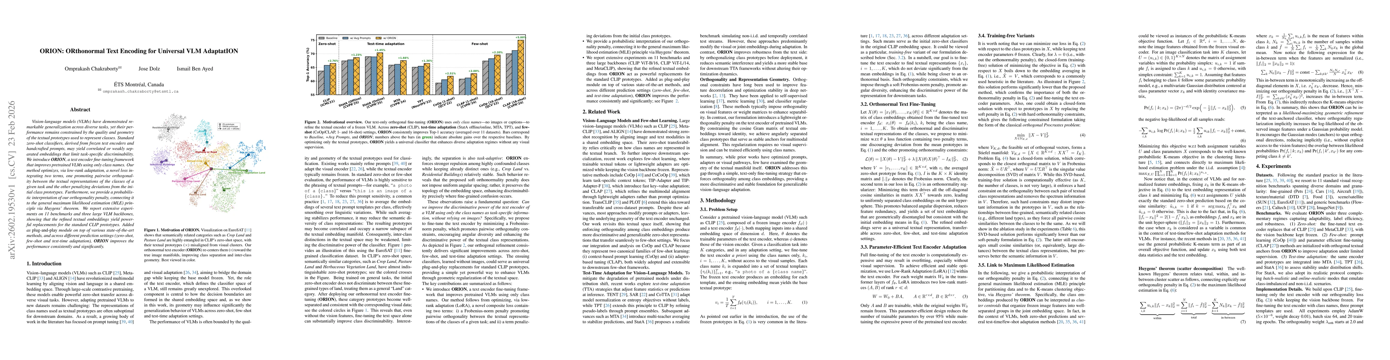 Thumbnail for ORION: ORthonormal Text Encoding for Universal VLM AdaptatION