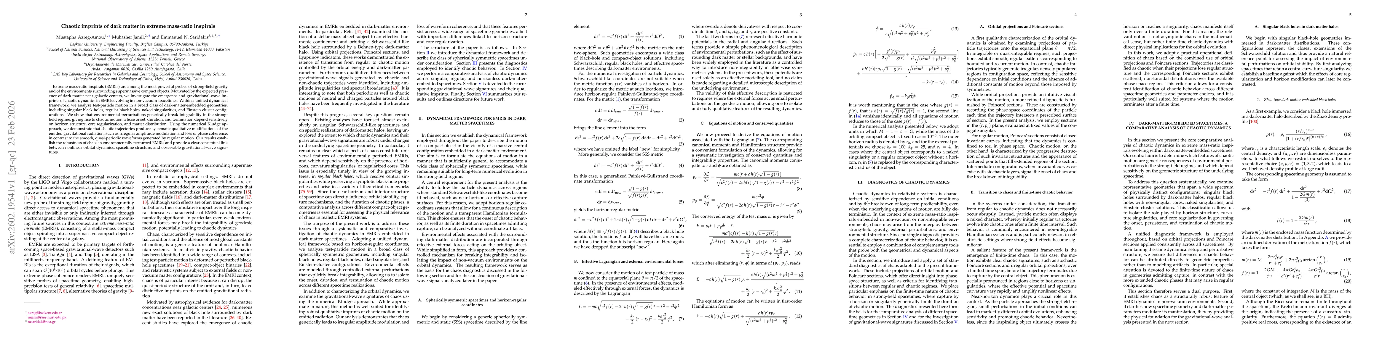 Thumbnail for Chaotic imprints of dark matter in extreme mass-ratio inspirals