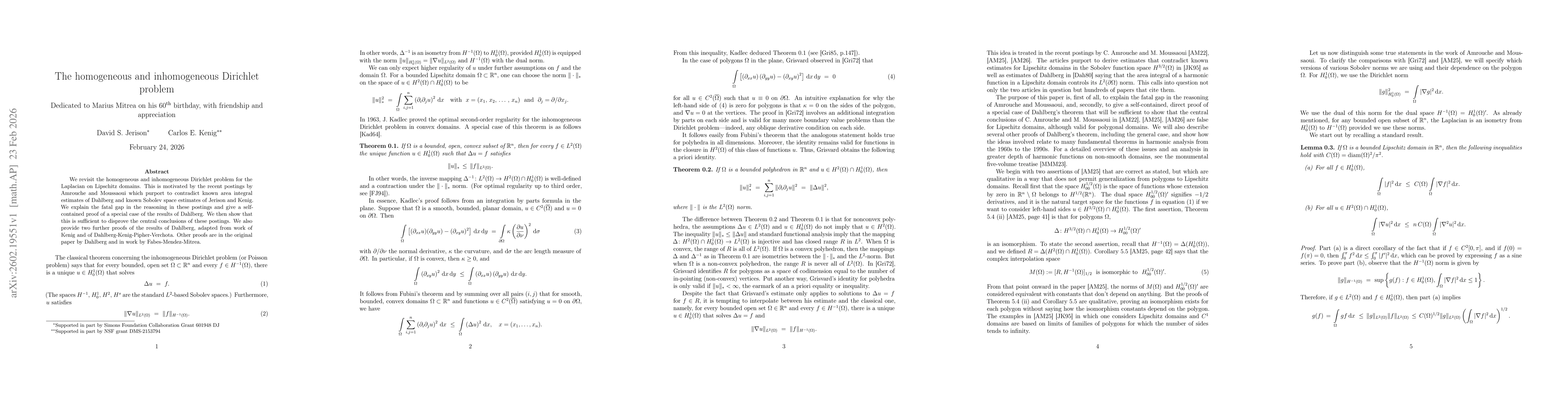 Thumbnail for The homogeneous and inhomogeneous Dirichlet problem