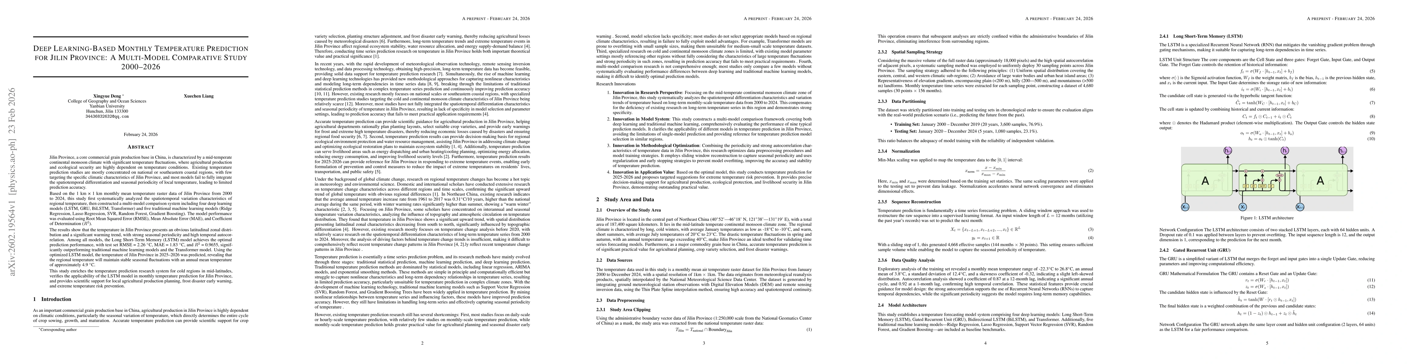 Thumbnail for Deep Learning Based Monthly Temperature Prediction for Jilin Province: A Multi Model Comparative Study 2000 2026
