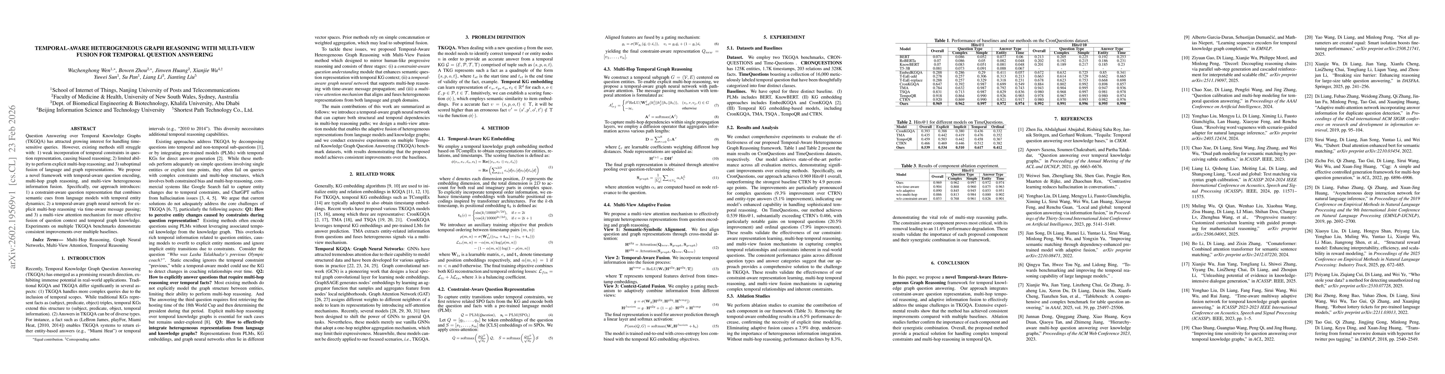 Thumbnail for Temporal-Aware Heterogeneous Graph Reasoning with Multi-View Fusion for Temporal Question Answering