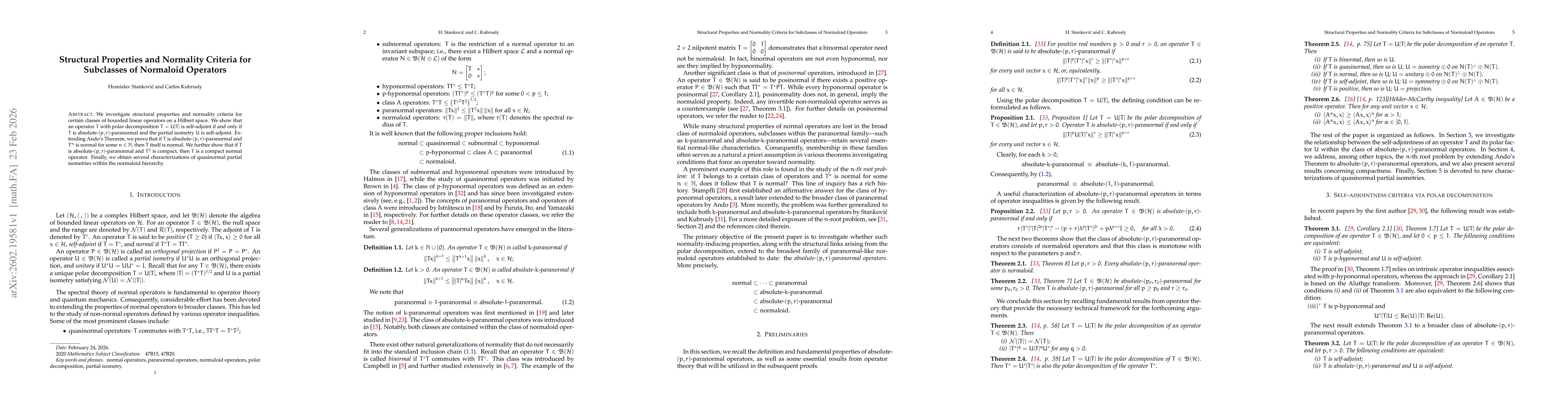 Thumbnail for Structural Properties and Normality Criteria for Subclasses of Normaloid Operators