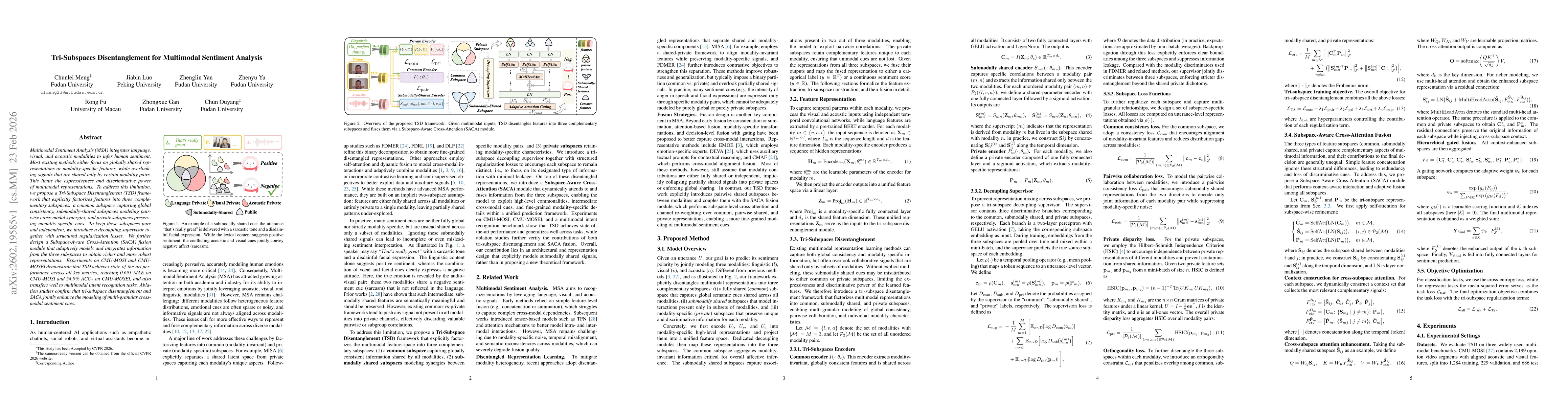 Thumbnail for Tri-Subspaces Disentanglement for Multimodal Sentiment Analysis