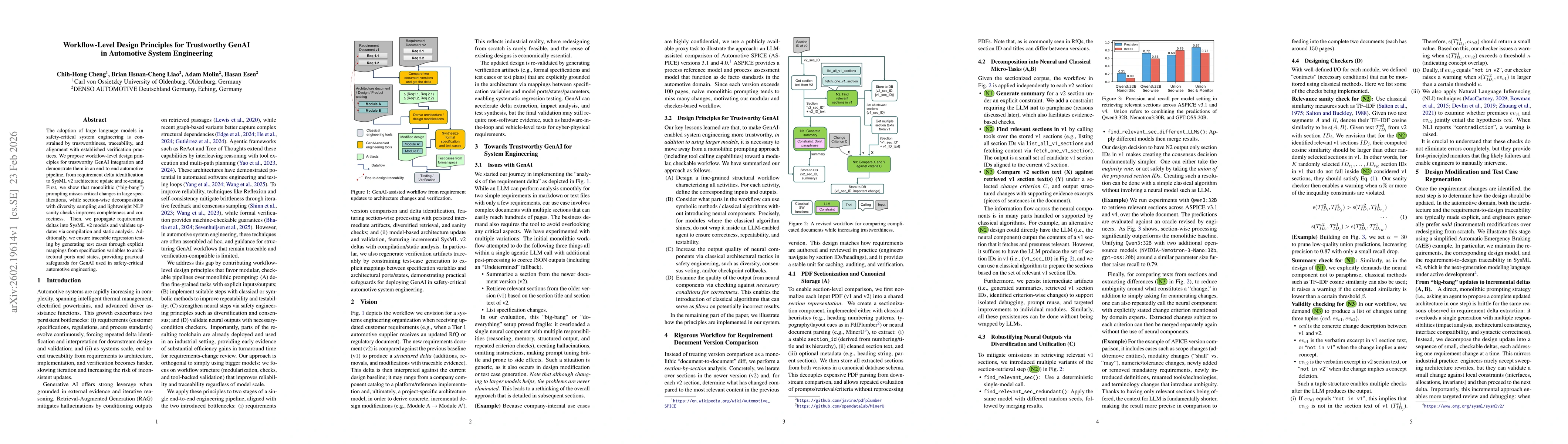 Thumbnail for Workflow-Level Design Principles for Trustworthy GenAI in Automotive System Engineering