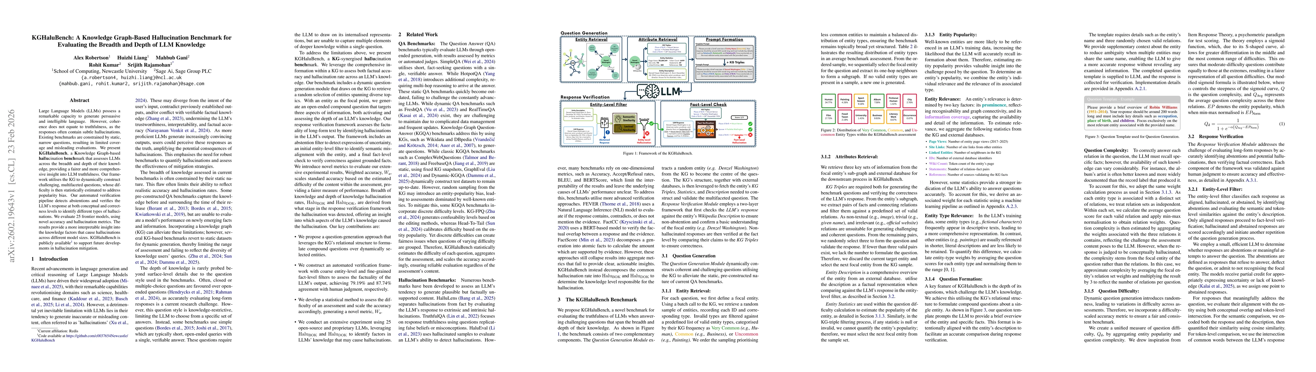Thumbnail for KGHaluBench: A Knowledge Graph-Based Hallucination Benchmark for Evaluating the Breadth and Depth of LLM Knowledge