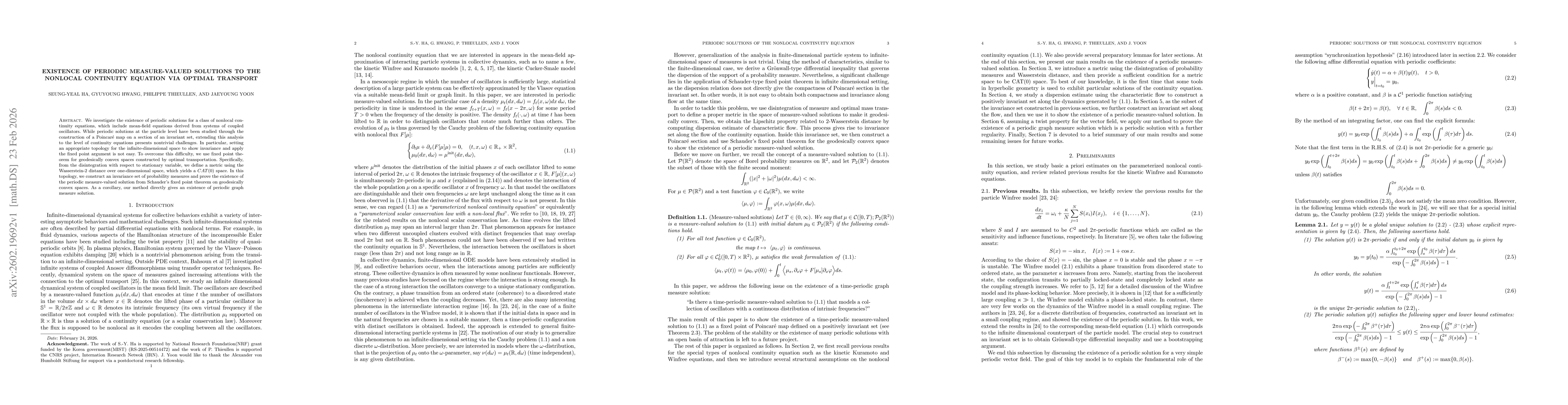 Thumbnail for Existence of periodic measure-valued solutions to the nonlocal continuity equation via optimal transport