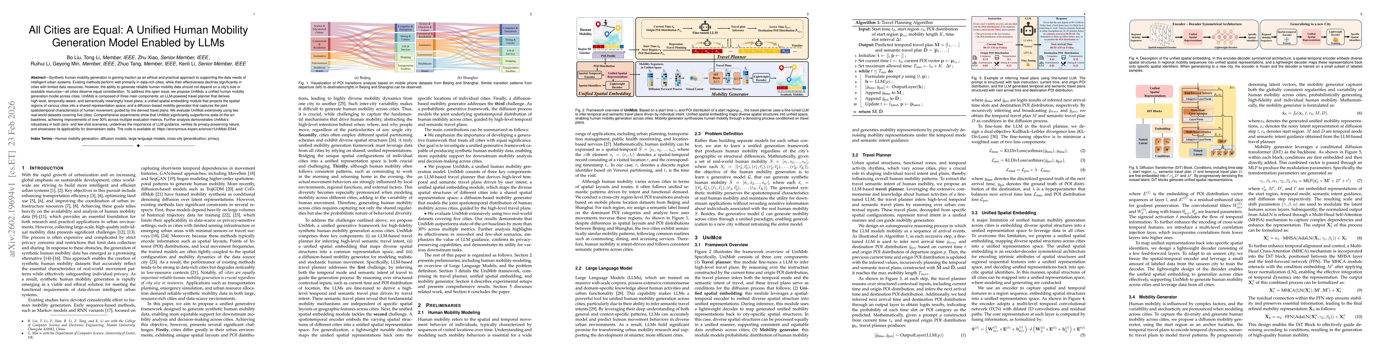 Thumbnail for All Cities are Equal: A Unified Human Mobility Generation Model Enabled by LLMs