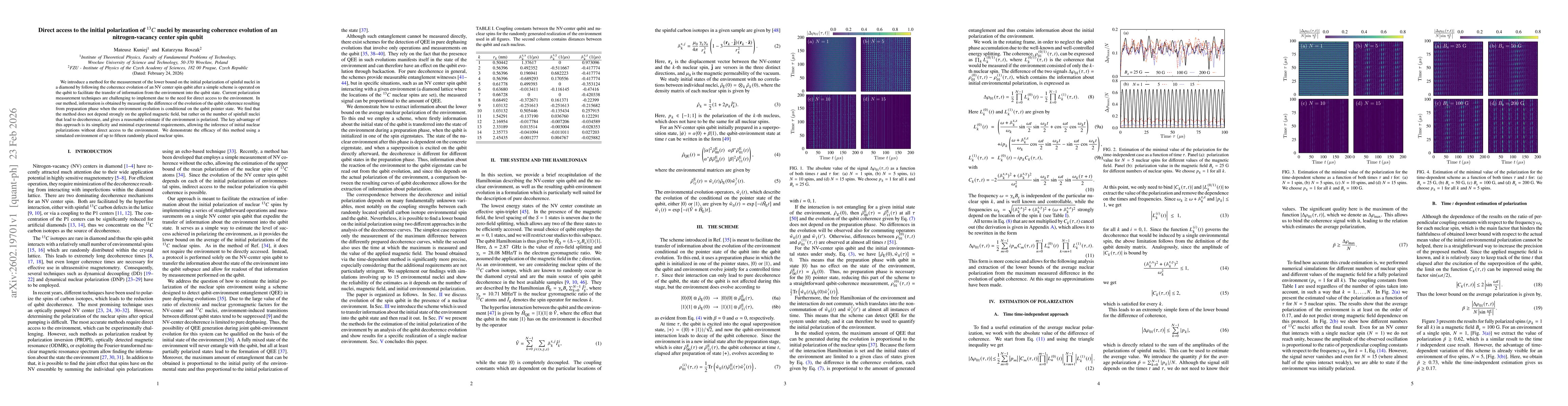 Thumbnail for Direct access to the initial polarization of ${}^{13}C$ nuclei by measuring coherence evolution of an nitrogen-vacancy center spin qubit