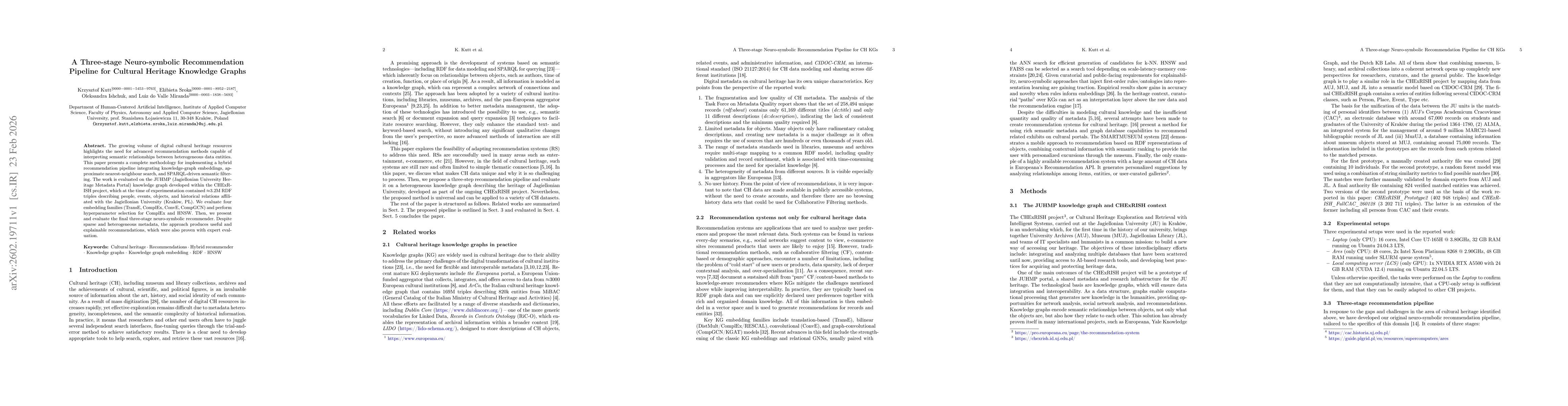 Thumbnail for A Three-stage Neuro-symbolic Recommendation Pipeline for Cultural Heritage Knowledge Graphs