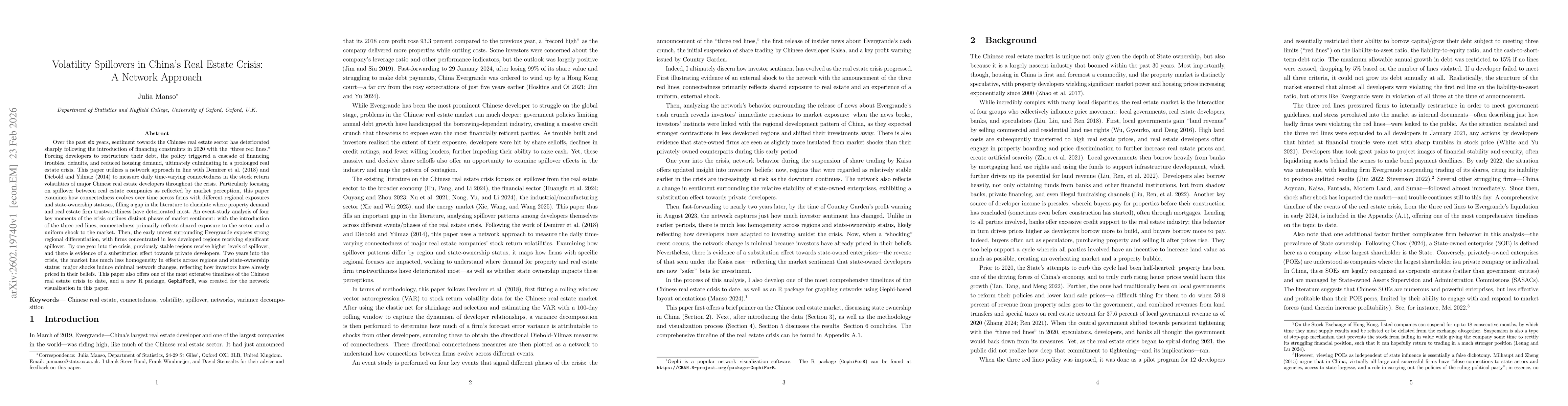 Thumbnail for Volatility Spillovers in China's Real Estate Crisis: A Network Approach