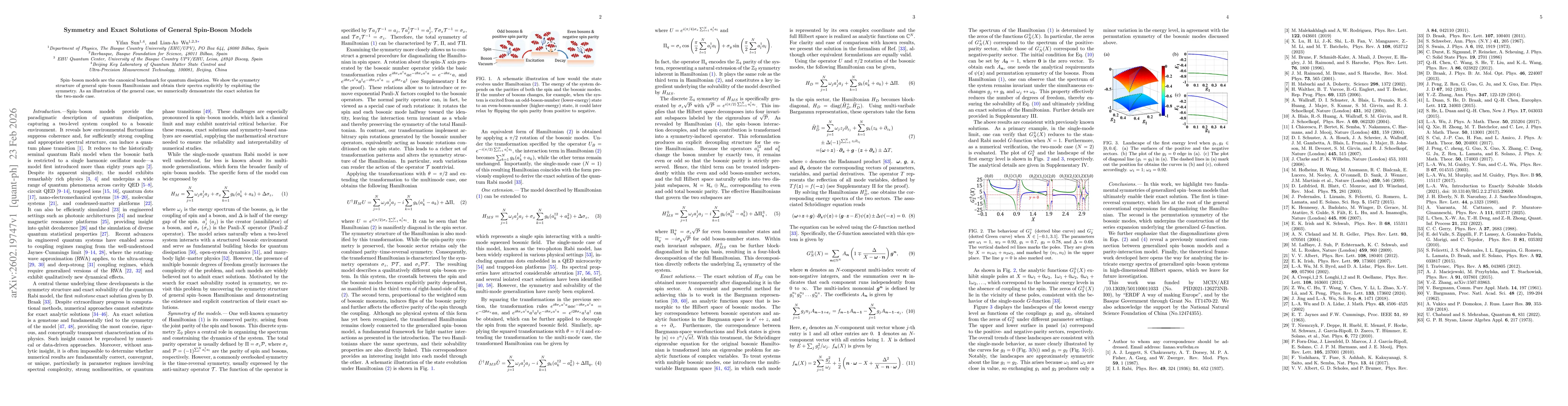 Thumbnail for Symmetry and Exact Solutions of General Spin-Boson Models