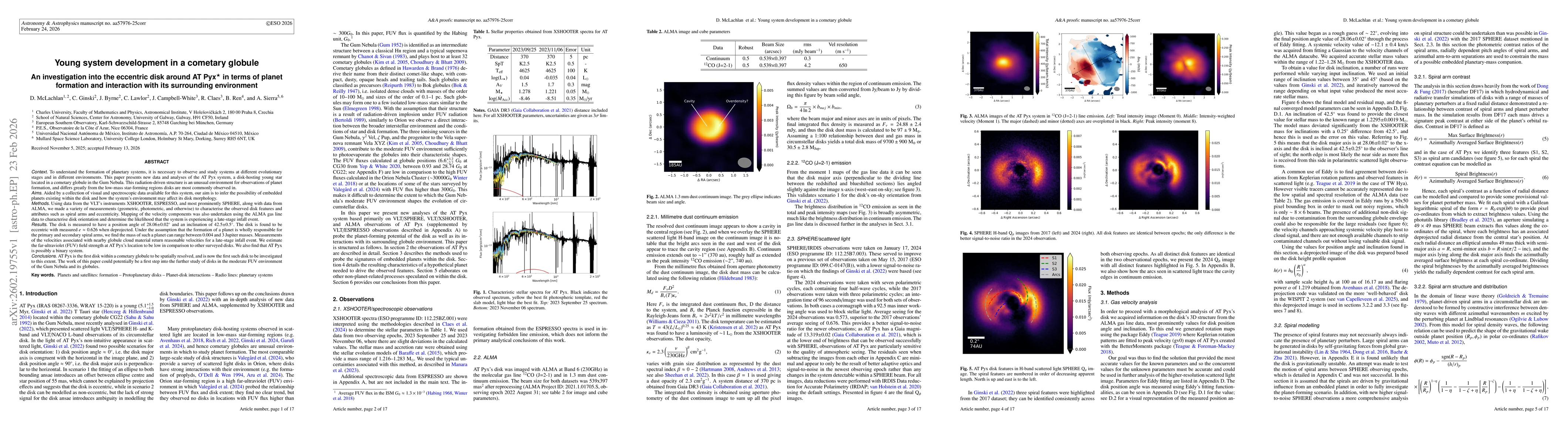 Thumbnail for Young system development in a cometary globule: An investigation into the eccentric disk around AT Pyx in terms of planet-formation and interaction with its surrounding environment