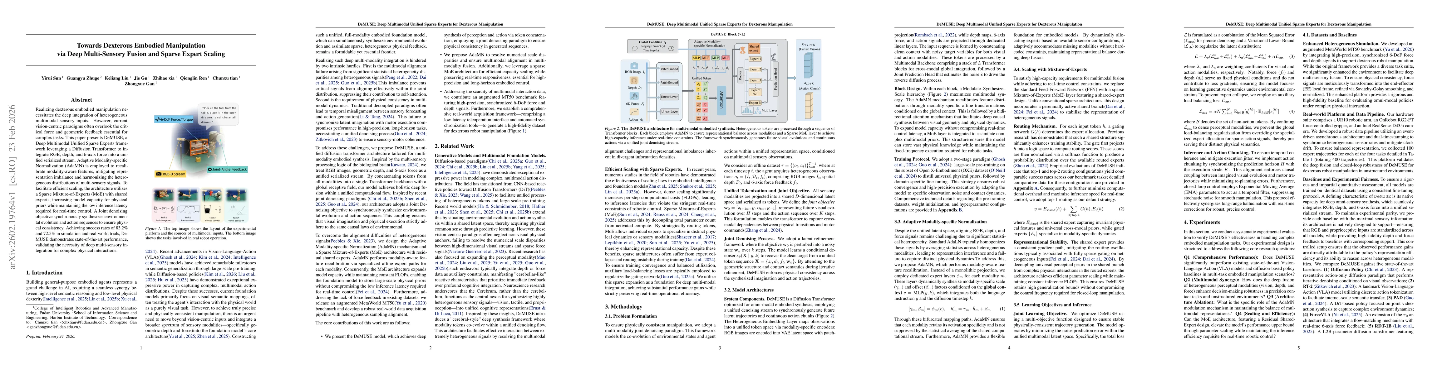 Thumbnail for Towards Dexterous Embodied Manipulation via Deep Multi-Sensory Fusion and Sparse Expert Scaling