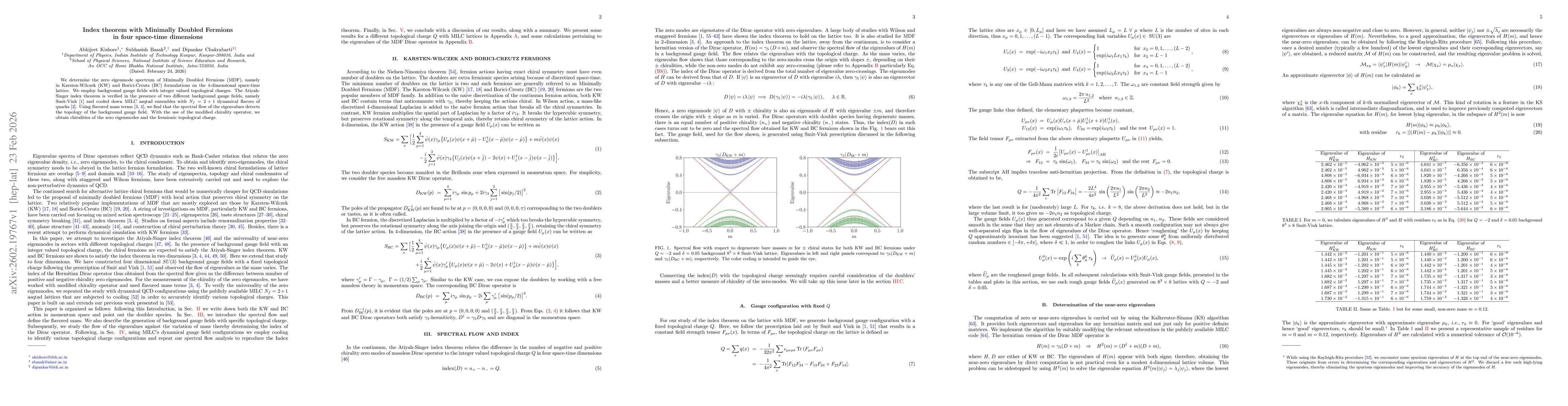 Thumbnail for Index theorem with Minimally Doubled Fermions in four space-time dimensions