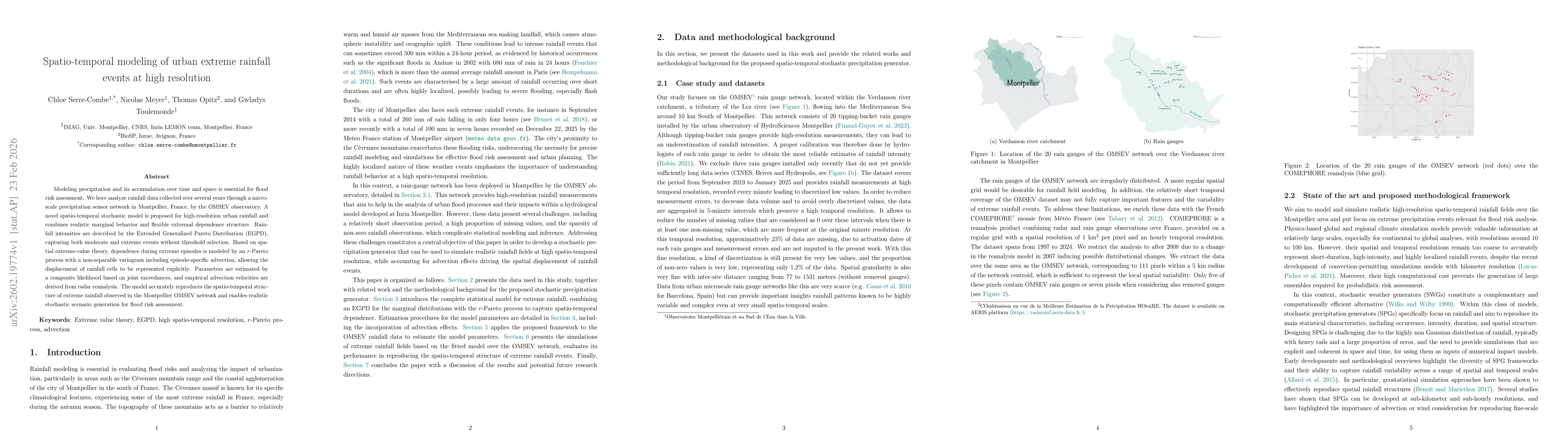 Thumbnail for Spatio-temporal modeling of urban extreme rainfall events at high resolution