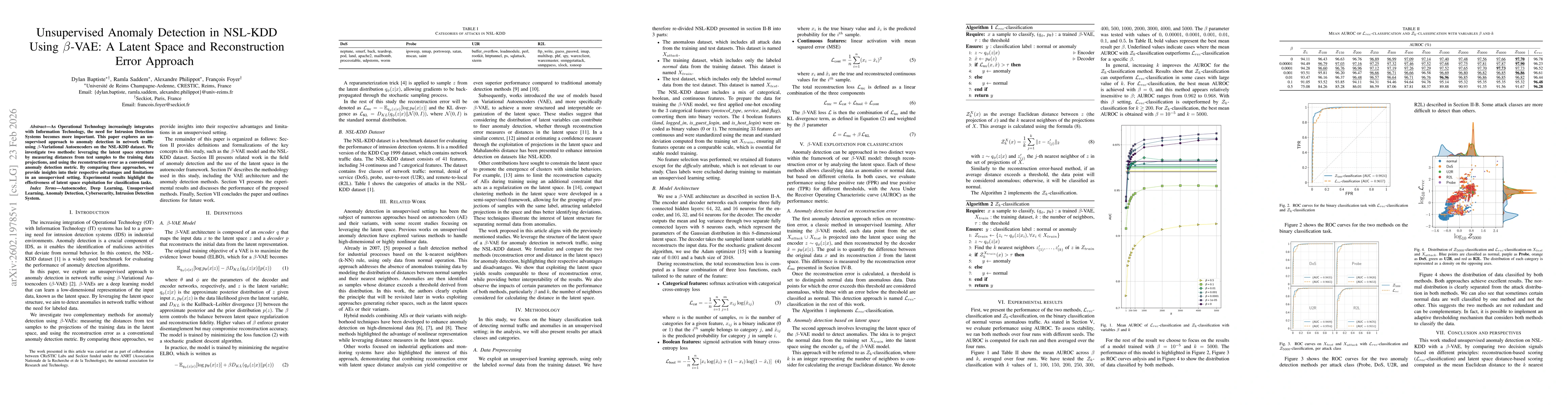 Thumbnail for Unsupervised Anomaly Detection in NSL-KDD Using $β$-VAE: A Latent Space and Reconstruction Error Approach