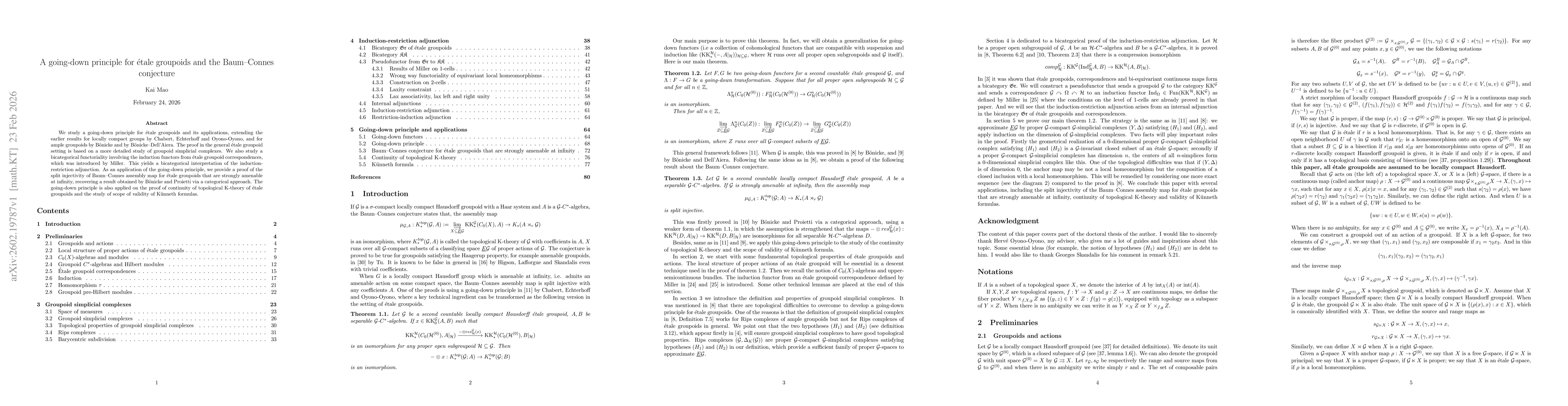 Thumbnail for A going-down principle for {é}tale groupoids and the Baum-Connes conjecture