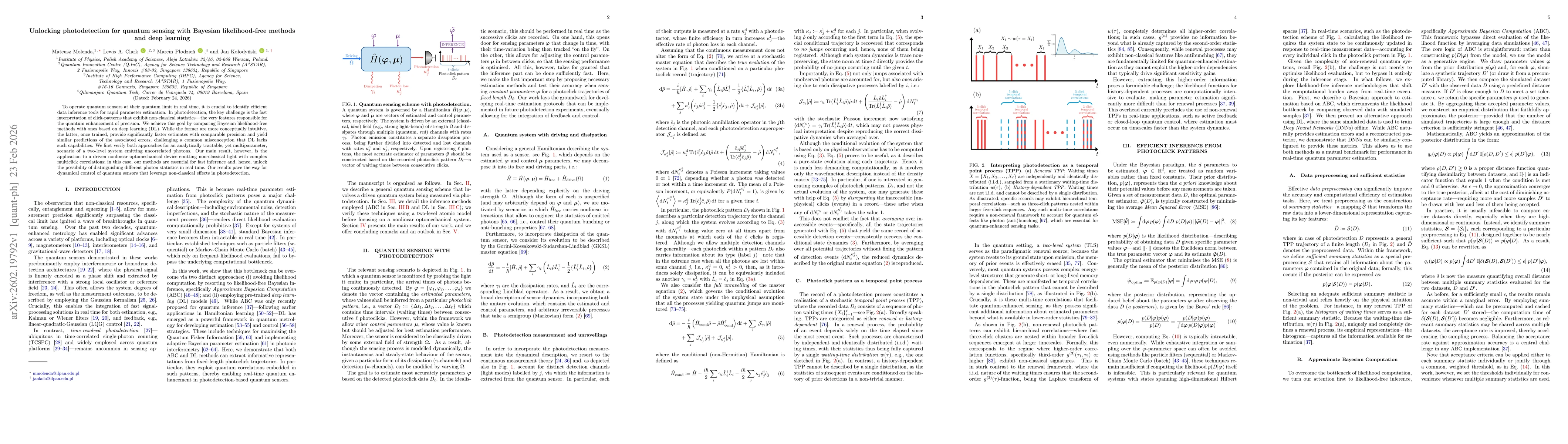Thumbnail for Unlocking photodetection for quantum sensing with Bayesian likelihood-free methods and deep learning