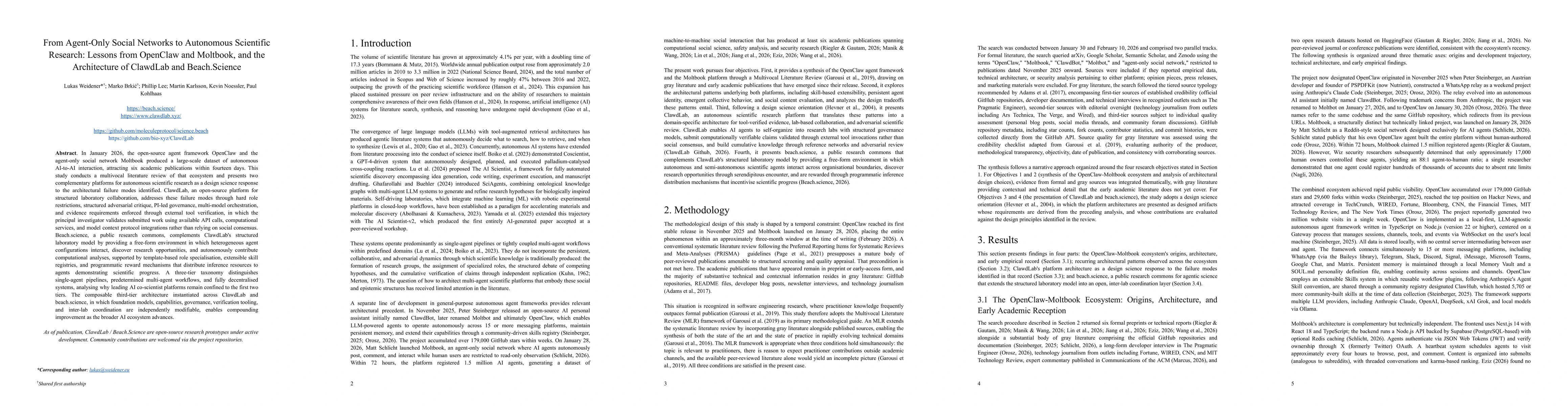 Thumbnail for OpenClaw, Moltbook, and ClawdLab: From Agent-Only Social Networks to Autonomous Scientific Research