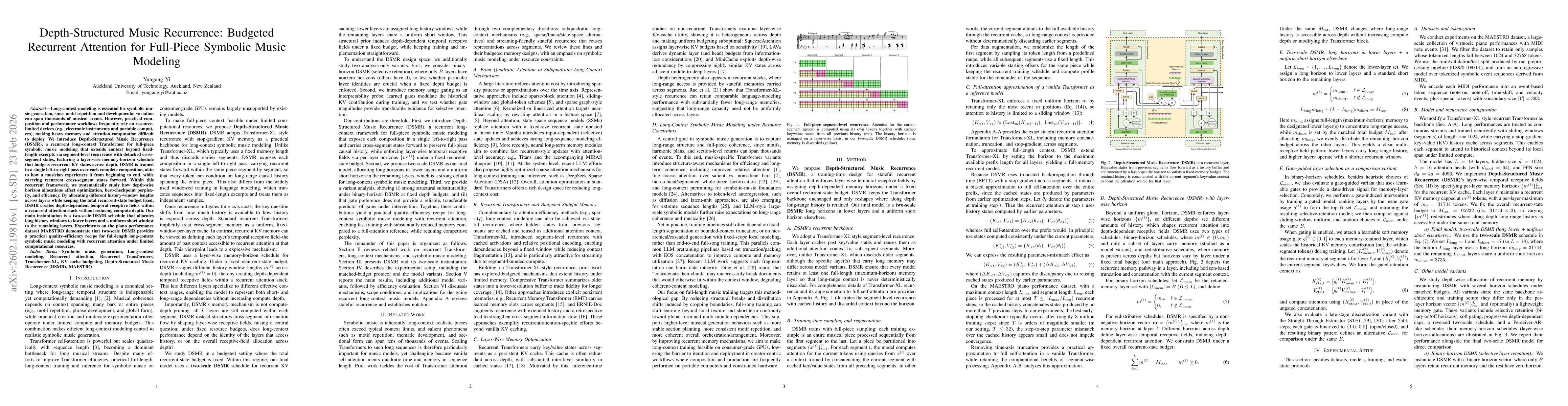 Thumbnail for Depth-Structured Music Recurrence: Budgeted Recurrent Attention for Full-Piece Symbolic Music Modeling