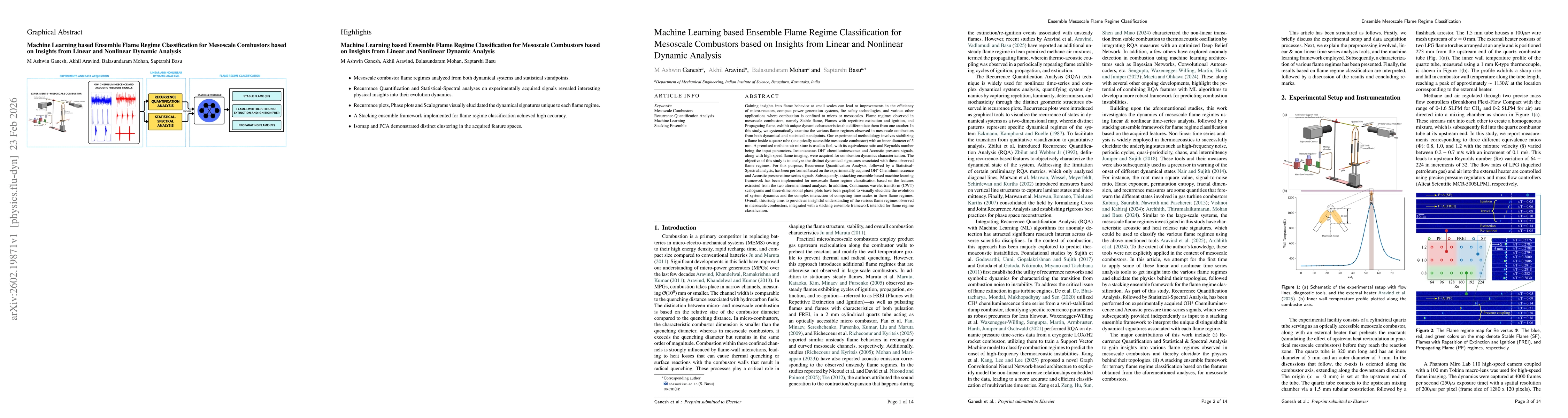 Thumbnail for Machine Learning based Ensemble Flame Regime Classification for Mesoscale Combustors based on Insights from Linear and Nonlinear Dynamic Analysis