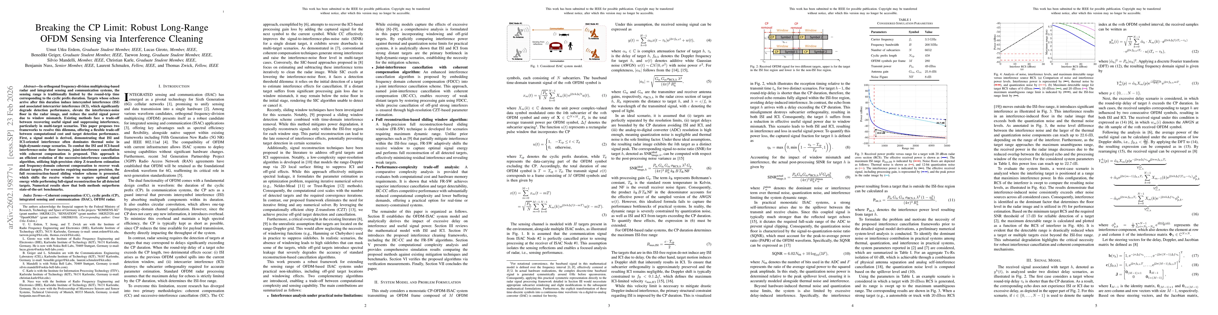 Thumbnail for Breaking the CP Limit: Robust Long-Range OFDM Sensing via Interference Cleaning