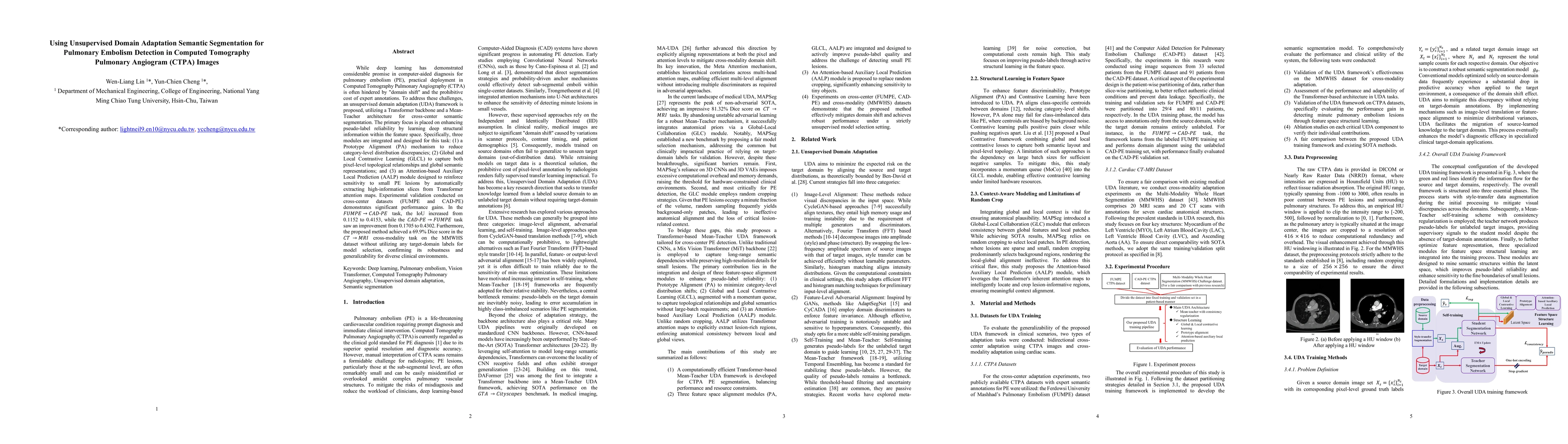 Thumbnail for Using Unsupervised Domain Adaptation Semantic Segmentation for Pulmonary Embolism Detection in Computed Tomography Pulmonary Angiogram (CTPA) Images