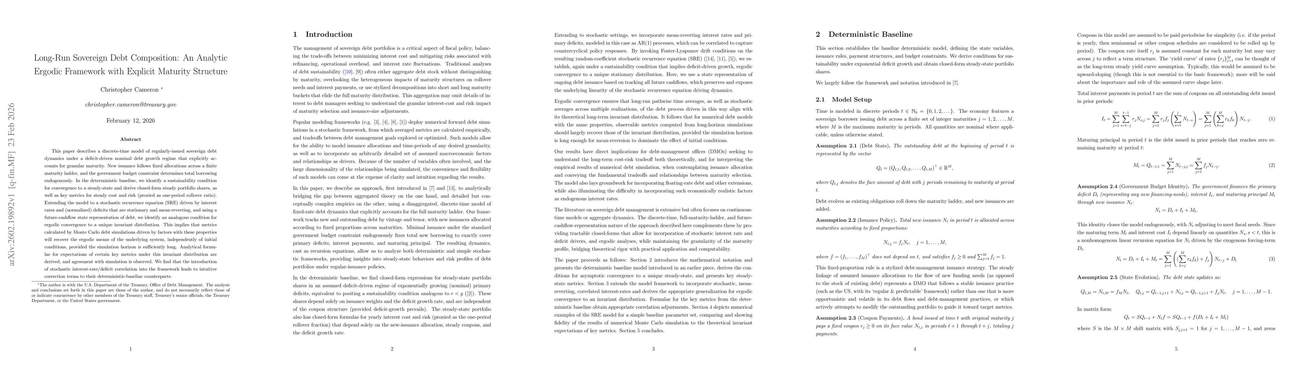 Thumbnail for Long-Run Sovereign Debt Composition: An Analytic Ergodic Framework with Explicit Maturity Structure