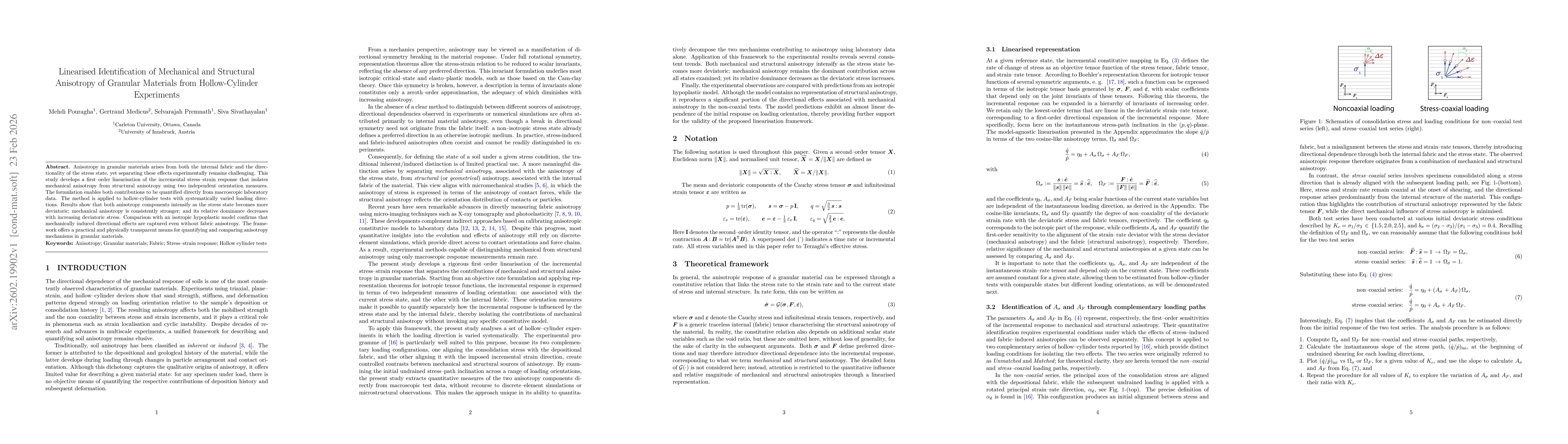 Thumbnail for Linearised Identification of Mechanical and Structural Anisotropy of Granular Materials from Hollow-Cylinder Experiments