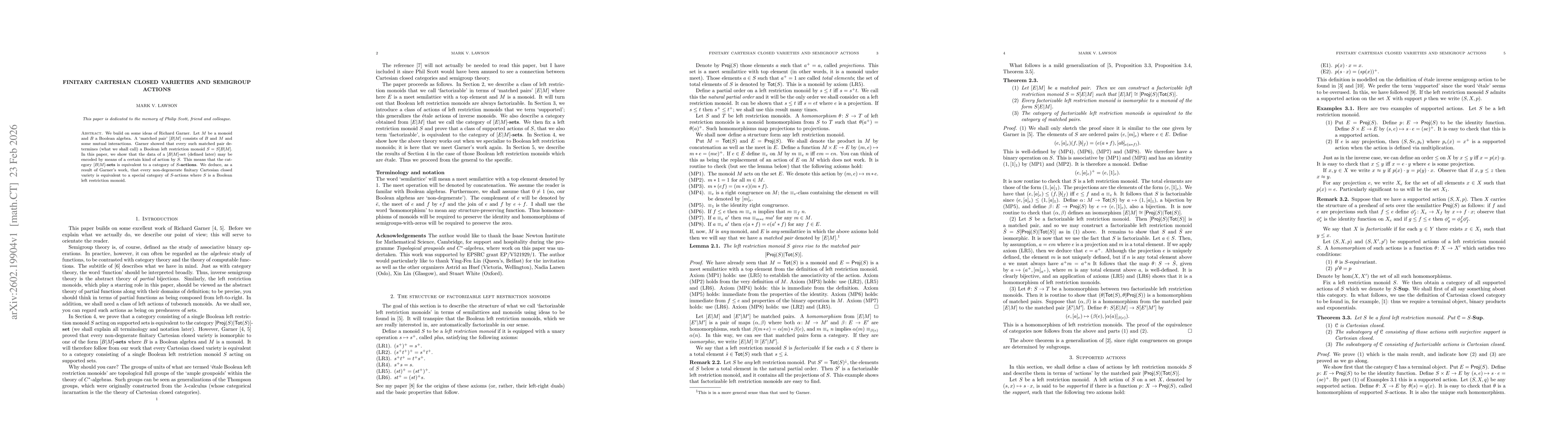 Thumbnail for Finitary Cartesian closed varieties and semigroup actions