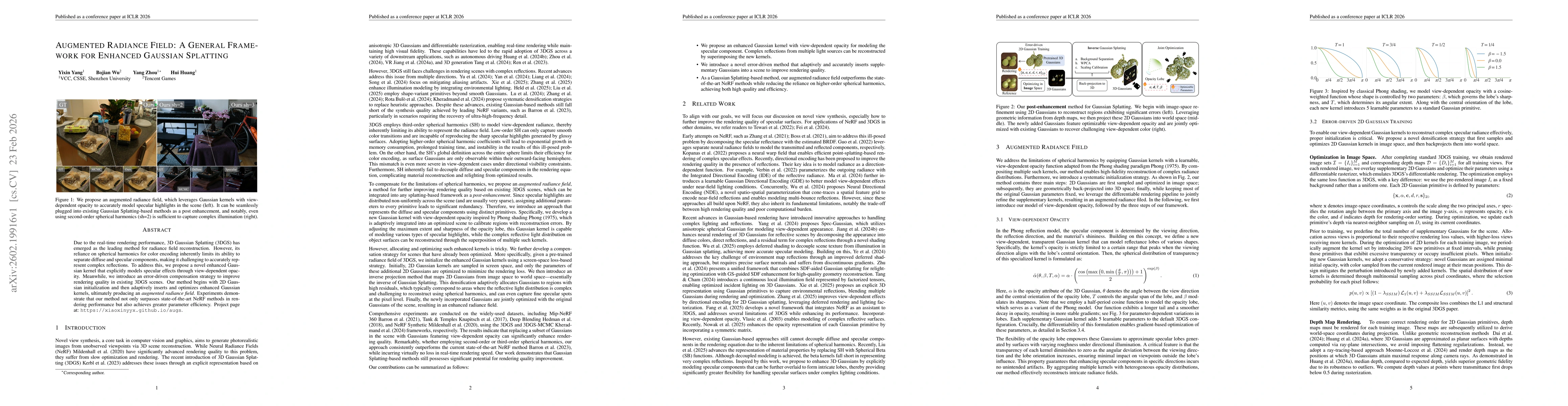 Thumbnail for Augmented Radiance Field: A General Framework for Enhanced Gaussian Splatting