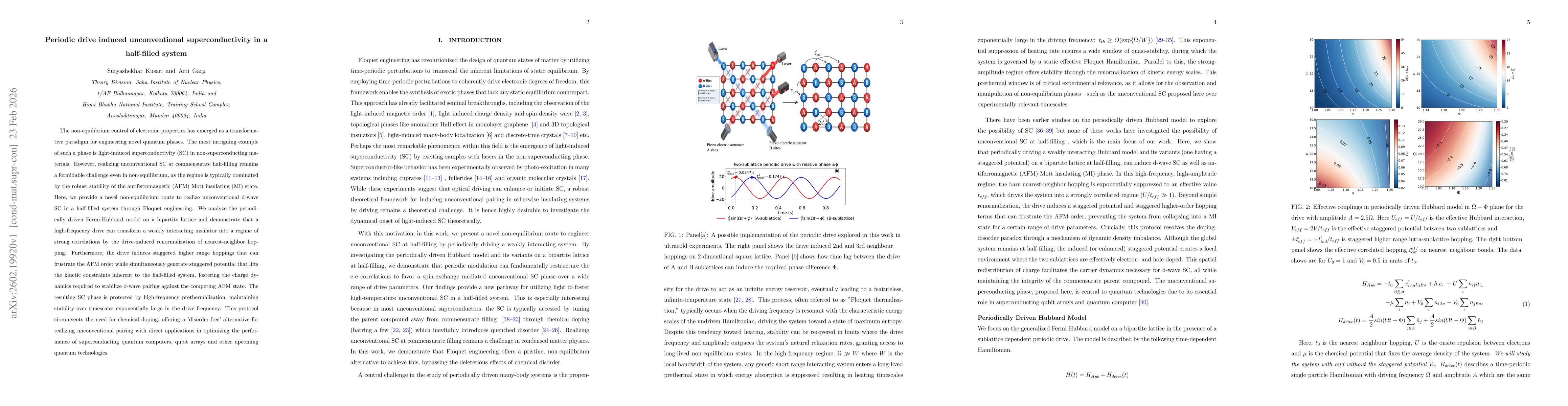 Thumbnail for Periodic drive induced unconventional superconductivity in a half-filled system