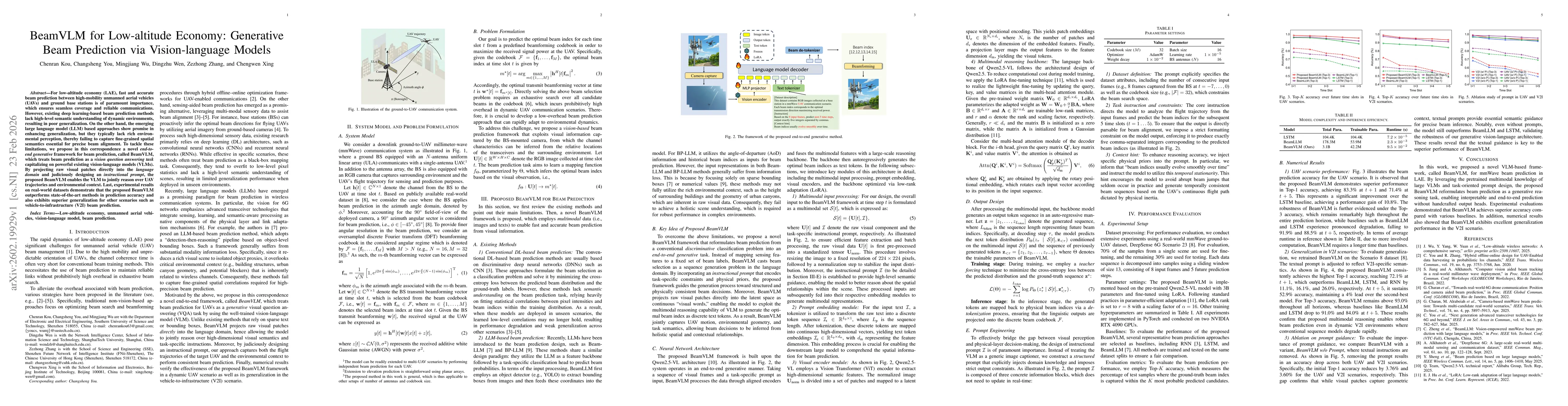 Thumbnail for BeamVLM for Low-altitude Economy: Generative Beam Prediction via Vision-language Models