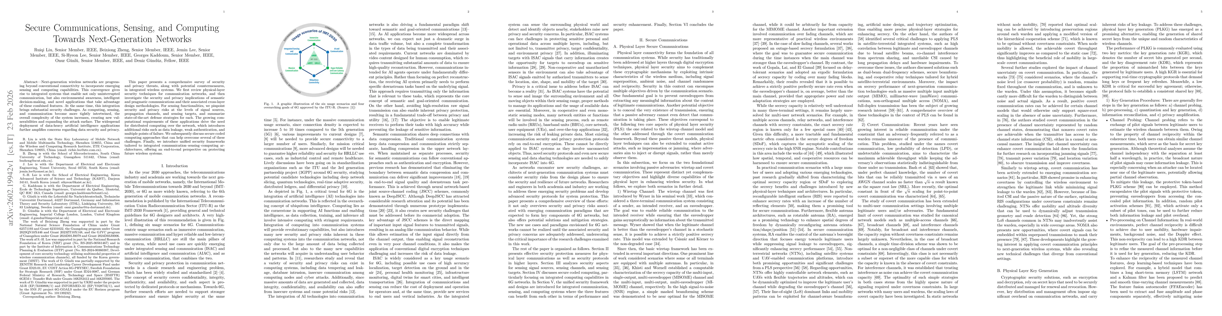 Thumbnail for Secure Communications, Sensing, and Computing Towards Next-Generation Networks