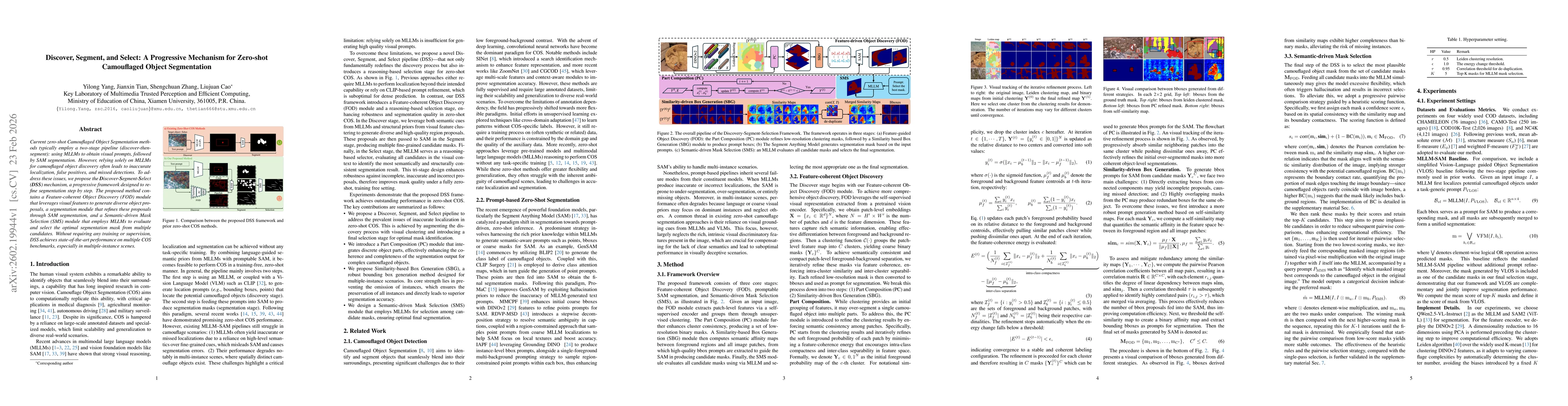 Thumbnail for Discover, Segment, and Select: A Progressive Mechanism for Zero-shot Camouflaged Object Segmentation