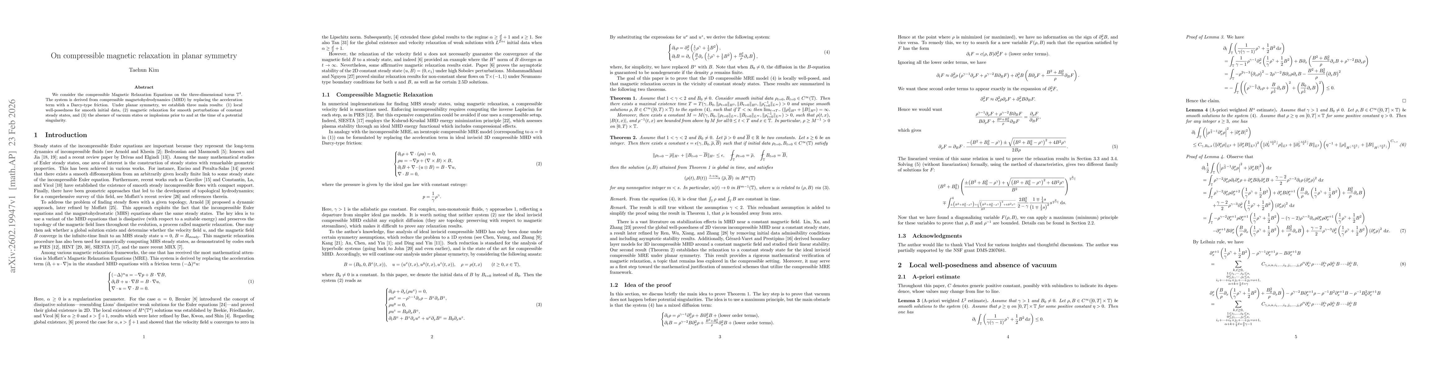 Thumbnail for On compressible magnetic relaxation in planar symmetry