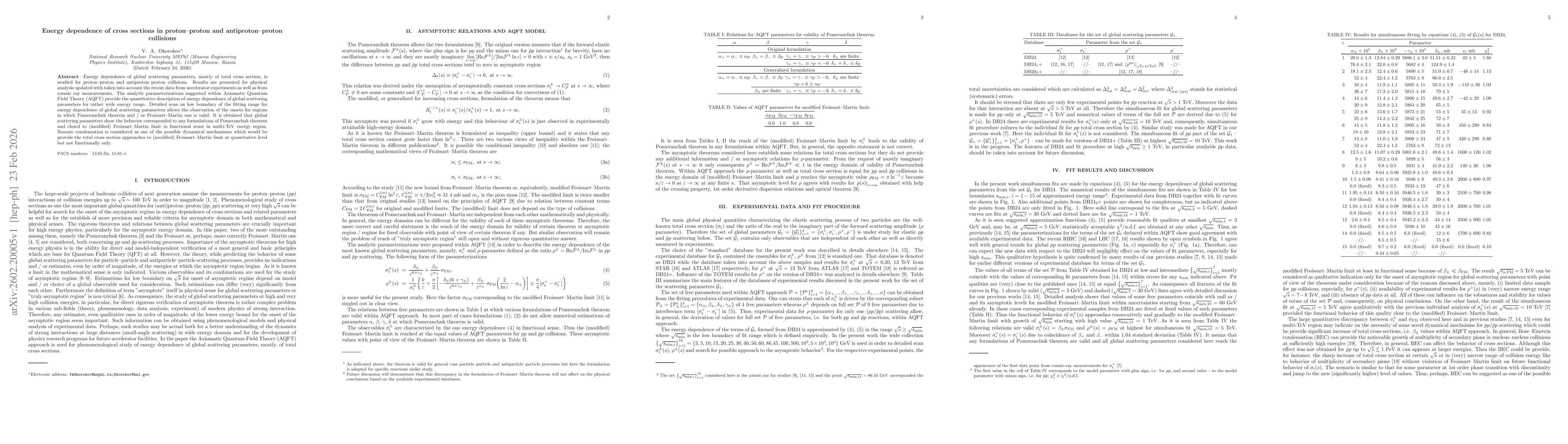 Thumbnail for Energy dependence of cross sections in proton-proton and antiproton-proton collisions