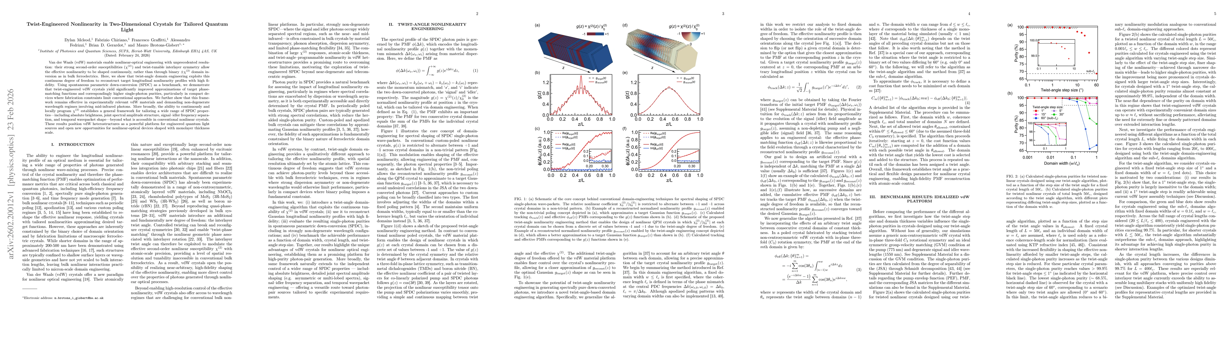 Thumbnail for Twist-Engineered Nonlinearity in Two-Dimensional Crystals for Tailored Quantum Light