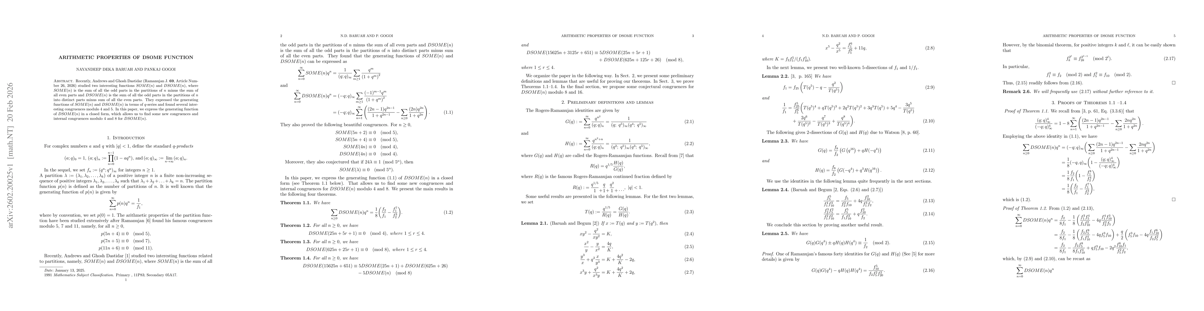Thumbnail for Arithmetic properties of DSOME function