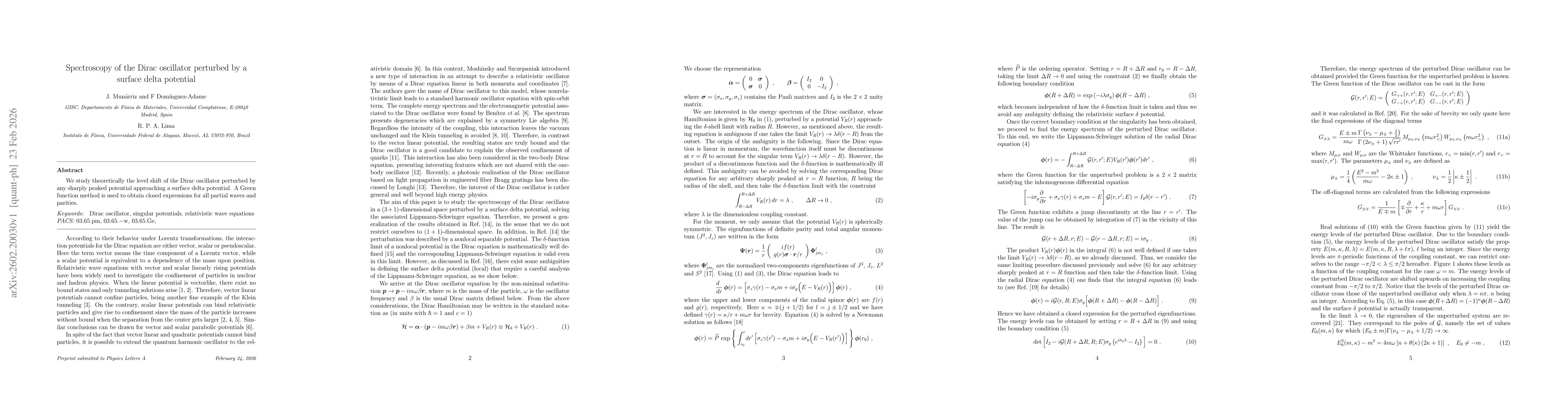 Thumbnail for Spectroscopy of the Dirac oscillator perturbed by a surface delta potential