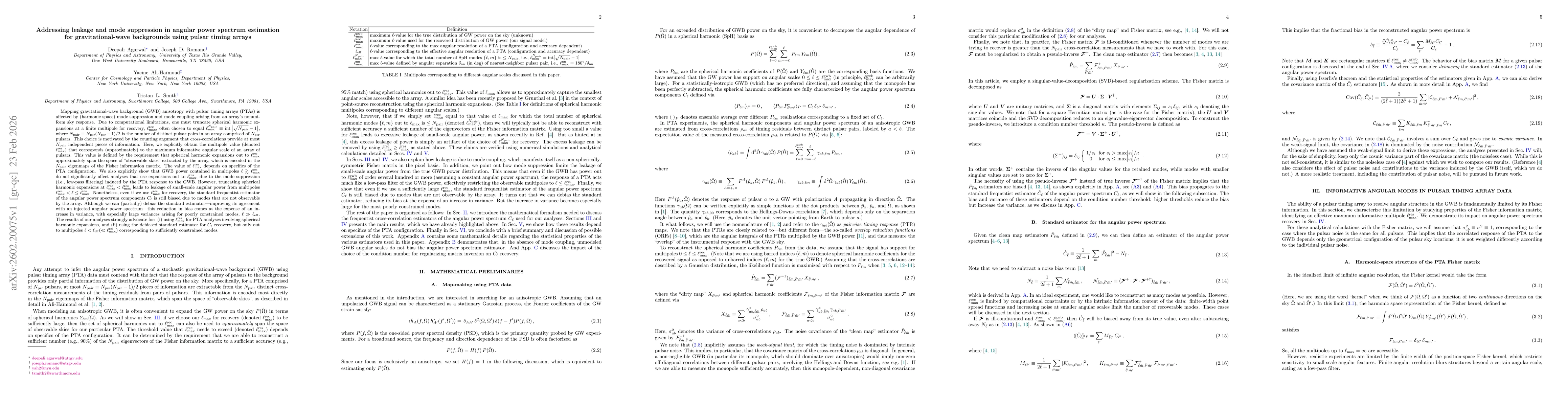 Thumbnail for Addressing leakage and mode suppression in angular power spectrum estimation for gravitational-wave backgrounds using pulsar timing arrays