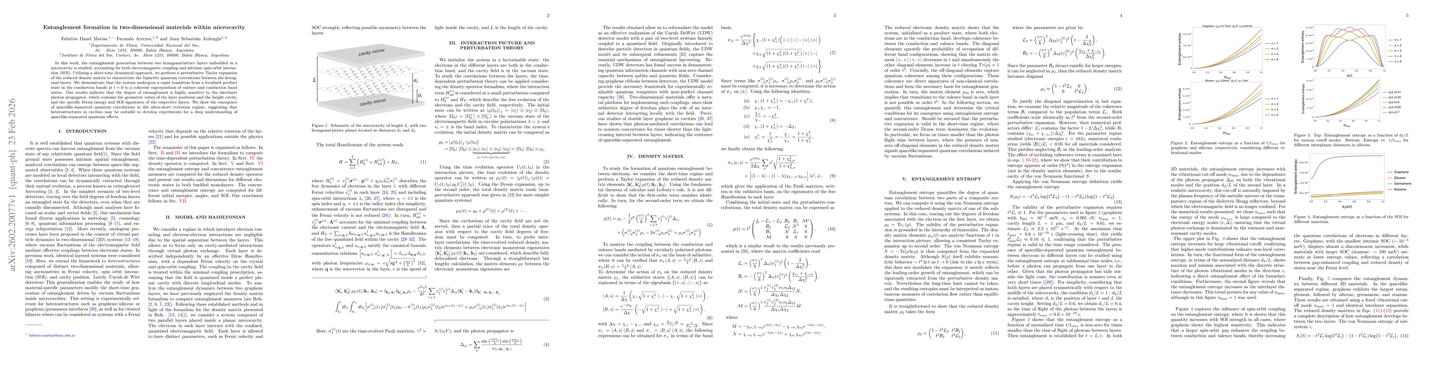 Thumbnail for Entanglement formation in two-dimensional materials within microcavity