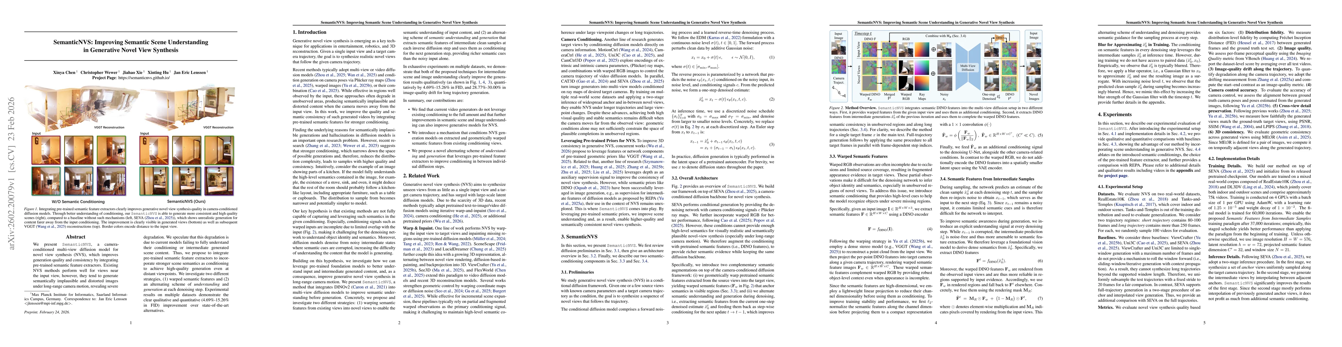 Thumbnail for SemanticNVS: Improving Semantic Scene Understanding in Generative Novel View Synthesis