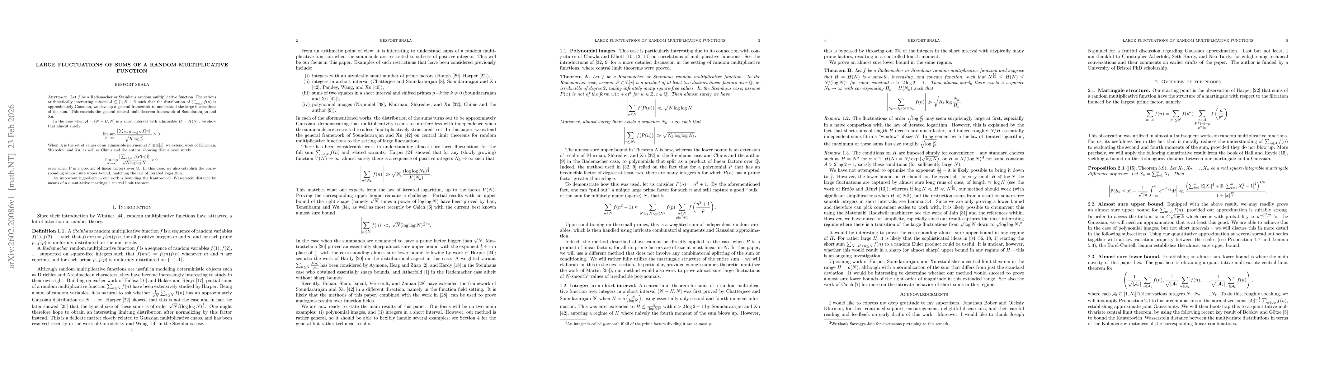 Thumbnail for Large fluctuations of random multiplicative functions