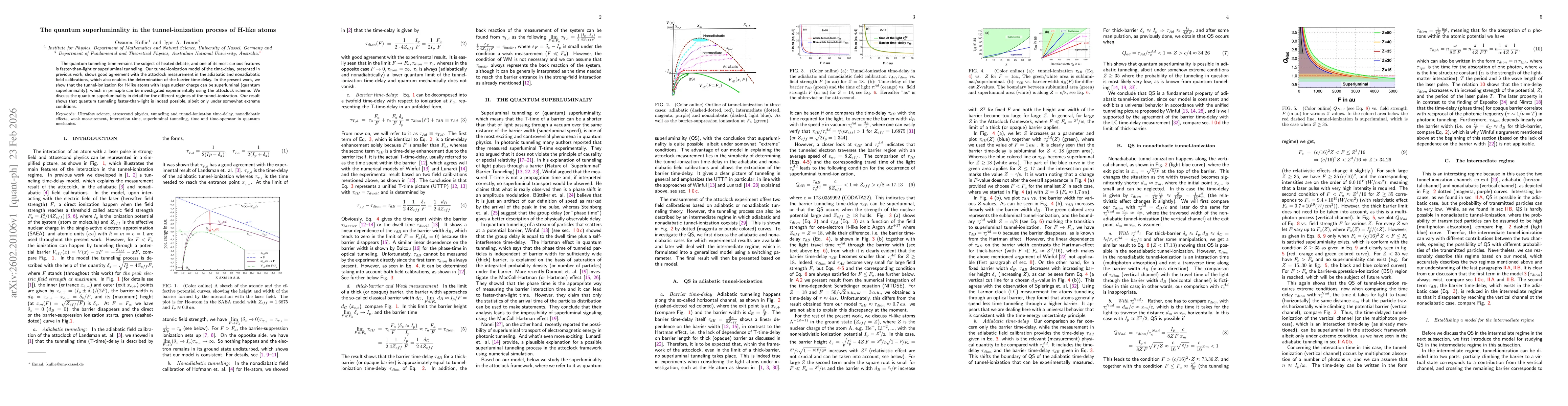 Thumbnail for The quantum superluminality in the tunnel-ionization process of H-like atoms