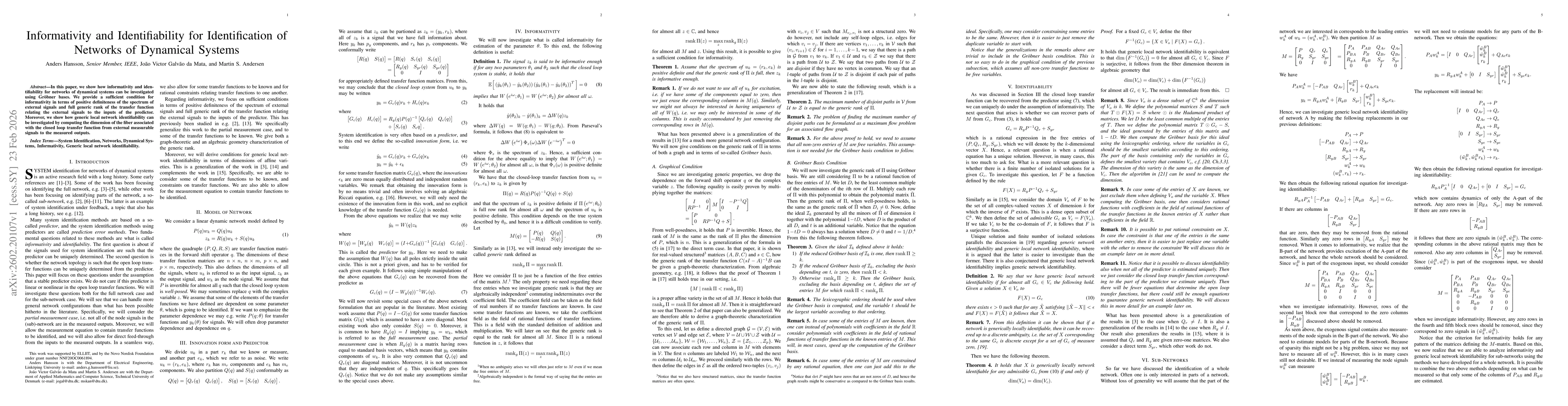 Thumbnail for Informativity and Identifiability for Identification of Networks of Dynamical Systems