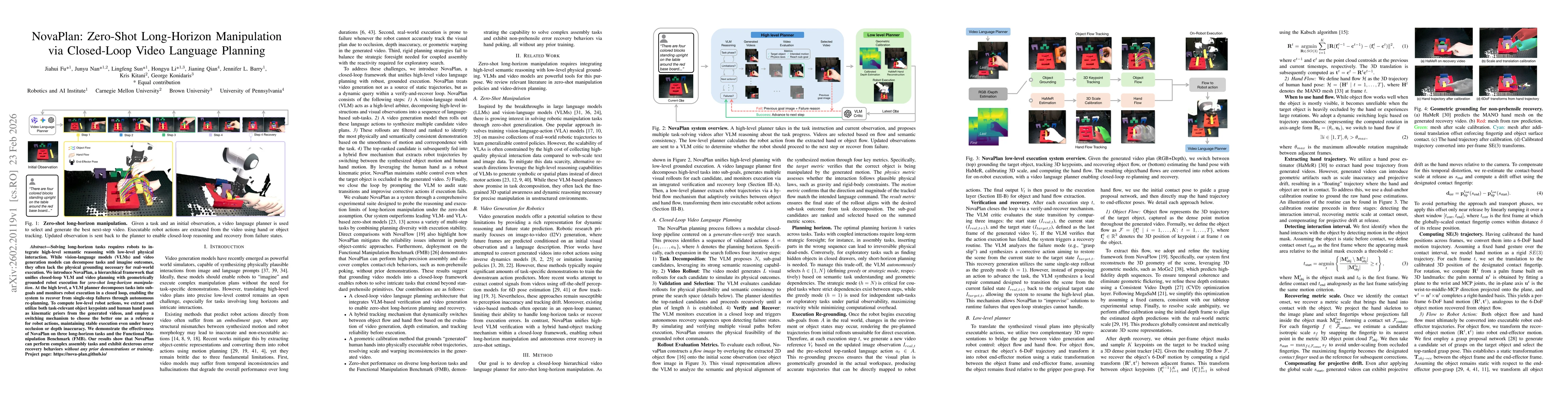 Thumbnail for NovaPlan: Zero-Shot Long-Horizon Manipulation via Closed-Loop Video Language Planning